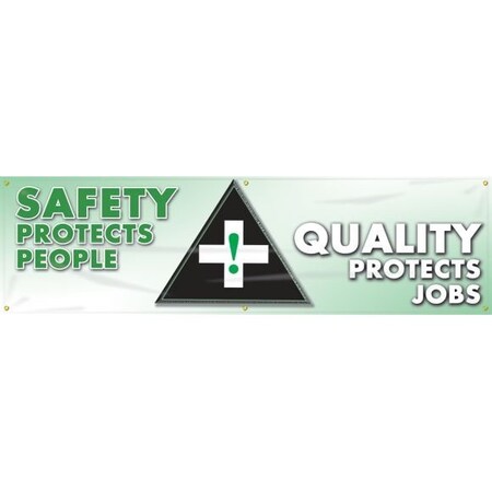 Accuform SAFETY BANNERS SAFETY PROTECTS PEOPLE SHMBR819 SHMBR819